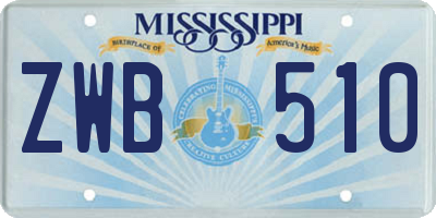 MS license plate ZWB510