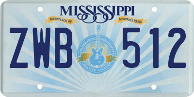 MS license plate ZWB512