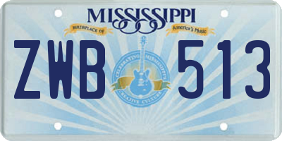 MS license plate ZWB513