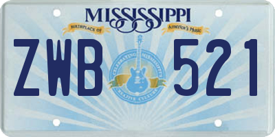 MS license plate ZWB521