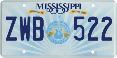 MS license plate ZWB522