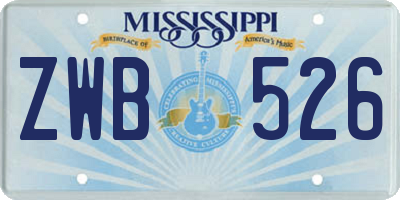 MS license plate ZWB526