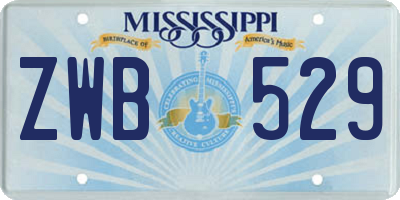 MS license plate ZWB529