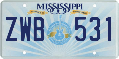MS license plate ZWB531
