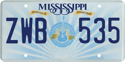 MS license plate ZWB535