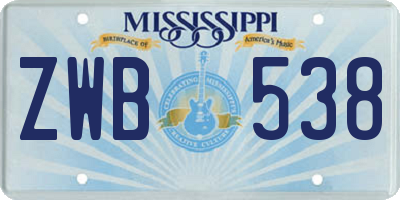 MS license plate ZWB538