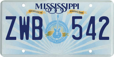 MS license plate ZWB542