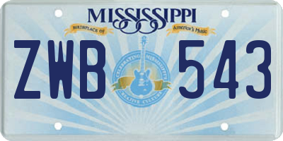 MS license plate ZWB543