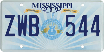 MS license plate ZWB544