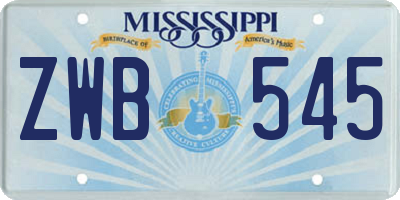 MS license plate ZWB545