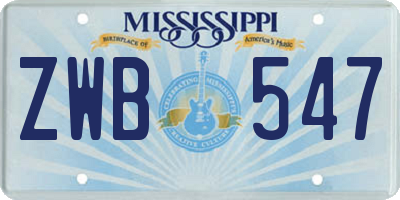 MS license plate ZWB547