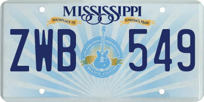 MS license plate ZWB549