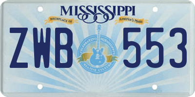 MS license plate ZWB553