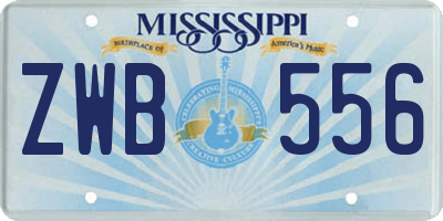 MS license plate ZWB556