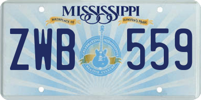 MS license plate ZWB559