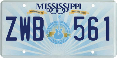 MS license plate ZWB561