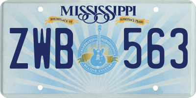 MS license plate ZWB563