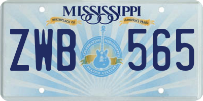 MS license plate ZWB565