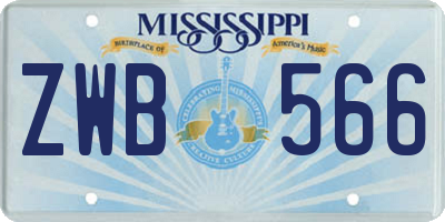 MS license plate ZWB566