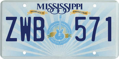 MS license plate ZWB571