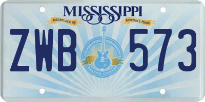 MS license plate ZWB573
