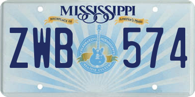 MS license plate ZWB574