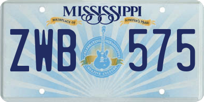 MS license plate ZWB575