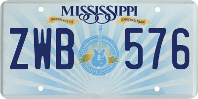 MS license plate ZWB576