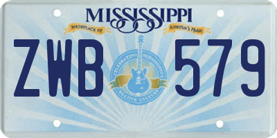 MS license plate ZWB579