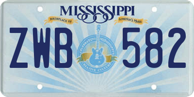MS license plate ZWB582