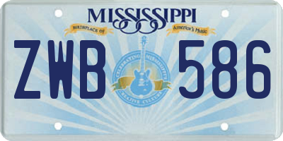 MS license plate ZWB586