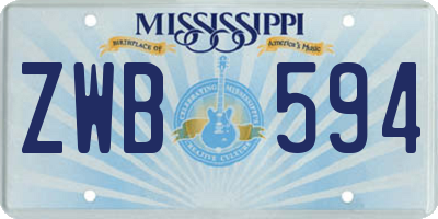 MS license plate ZWB594