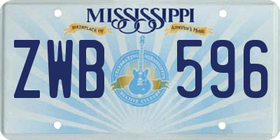 MS license plate ZWB596