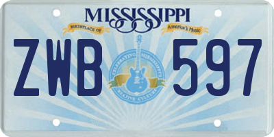 MS license plate ZWB597