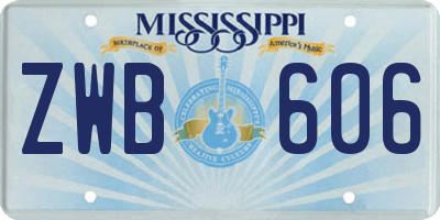 MS license plate ZWB606