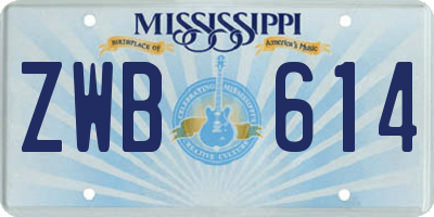 MS license plate ZWB614