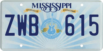 MS license plate ZWB615
