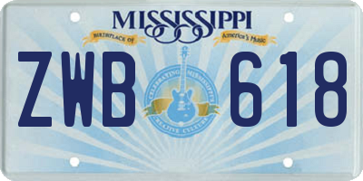MS license plate ZWB618