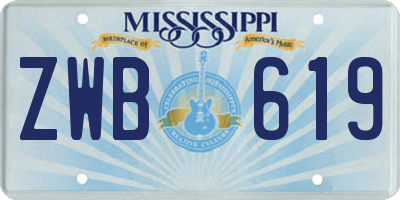 MS license plate ZWB619