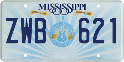 MS license plate ZWB621
