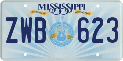 MS license plate ZWB623