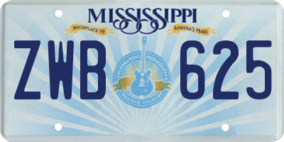 MS license plate ZWB625