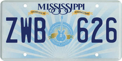 MS license plate ZWB626
