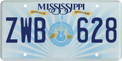 MS license plate ZWB628