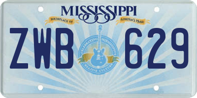 MS license plate ZWB629
