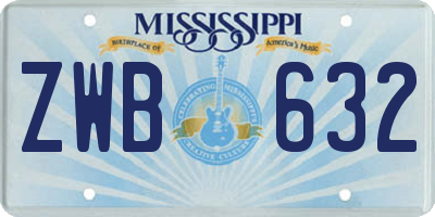 MS license plate ZWB632