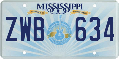 MS license plate ZWB634