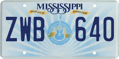 MS license plate ZWB640