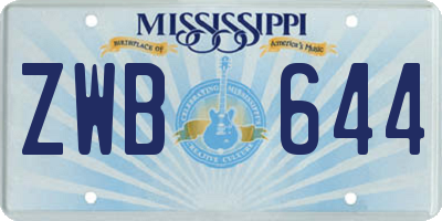 MS license plate ZWB644