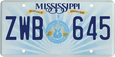 MS license plate ZWB645